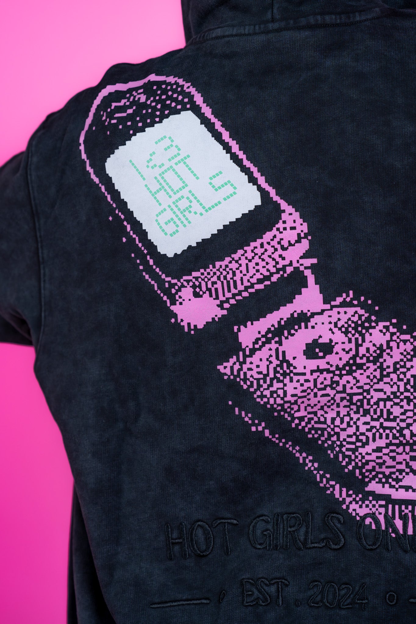 Hoodie Zippé HGO noir délavé